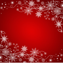 Beautiful winter frame made of snowflakes