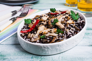 Rice mix with chicken