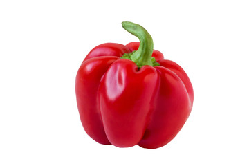 Red sweet pepper on a white background