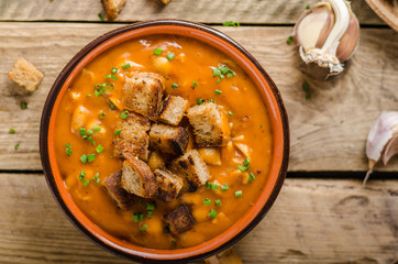 Goulash soup with croutons