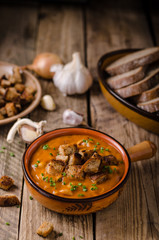 Goulash soup with croutons