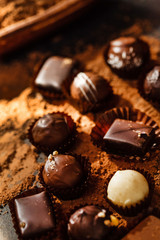 chocolate sweets with cocoa