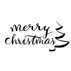 Merry Christmas greeting and tree