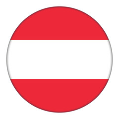 Flag of Austria, icon. Realistic color. Abstract concept. Vector illustration on white background.
