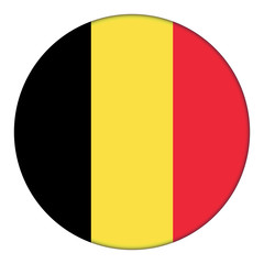 Fototapeta premium Flag of Belgium, icon. Realistic color. Abstract concept. Vector illustration on white background.