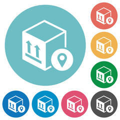 Package tracking flat round icons