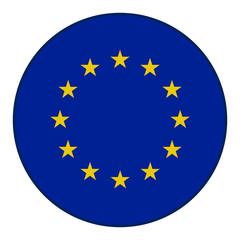 European Union flag, icon. Realistic color. Vector illustration on white background.