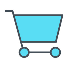 Shopping Cart Pixel Perfect Vector Thin Line Icon 48x48. Simple Minimal Pictogram
