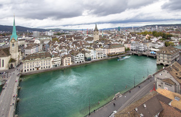 Fototapeta na wymiar Zurich Cityscape (aerial view)