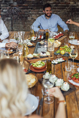Friends Enjoying Dinner Party