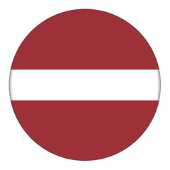 Flag of Latvia, icon. Realistic color. Abstract concept. Vector illustration on white background.