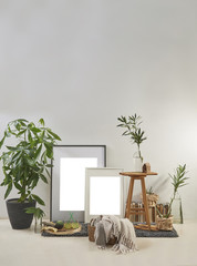 Interior design of the frame are office or home, modern lamp