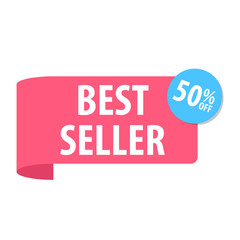 Best seller Label. Isolated on white. Red color.