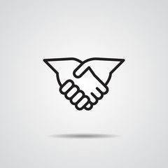 handshake icon line vector