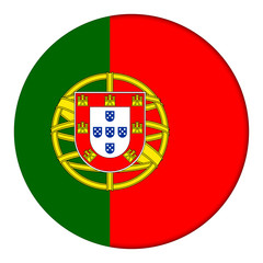 Obraz premium Flag of Portugal, icon. Realistic color. Abstract concept. Vector illustration on white background.