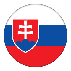 Flag of Slovakia, icon. Realistic color. Abstract concept. Vector illustration on white background.