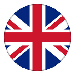 Flag of United Kingdom, icon. Realistic color. Vector illustration on white background.