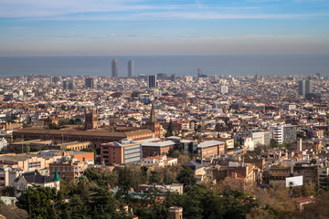 Fototapeta premium Panorama of Barcelona, Spain