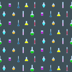 Seamless pattern with chemistry laboratory glassware for your design