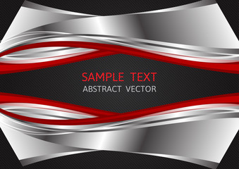 Silver, Red and Black color, abstract vector background with copy space, Graphic design