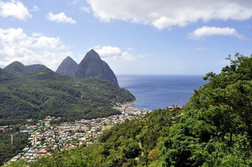 A View of Piton Peaks, Saint Lucia