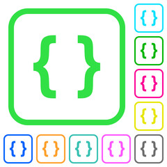Programming code vivid colored flat icons icons