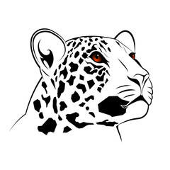 Vector leopard executed in the form of a tribal tattoo