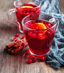 Christmas hot mulled wine