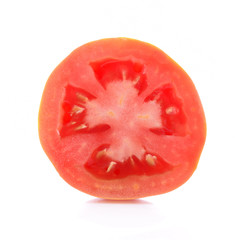 Tomato vegetable slice isolated on white background