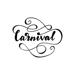 Lettering Carnival. Vector illustration.