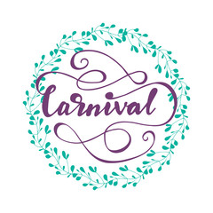 Lettering Carnival. Vector illustration.