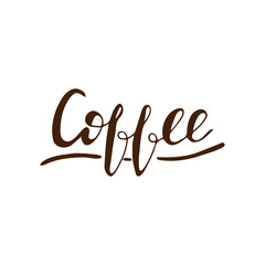 Lettering Coffee. Vector illustration.