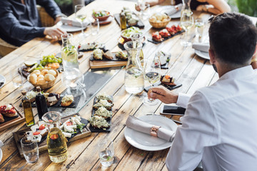 Man at Lunch Celebration