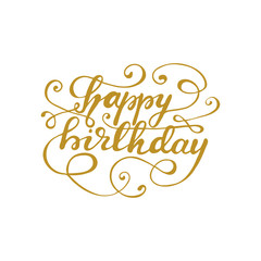 Obraz premium Greeting card design with lettering Happy Birthday. Vector illustration.