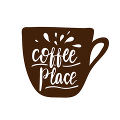 Banner design with lettering Make me some Coffee place. Vector illustration.