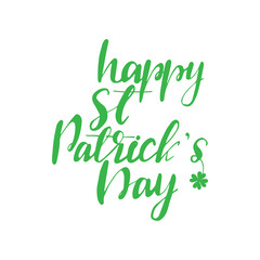 Lettering Happy St. Patrick's Day. Vector illustration.