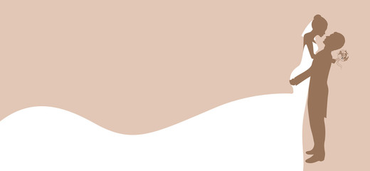 Brautpaar Karte Silhouette