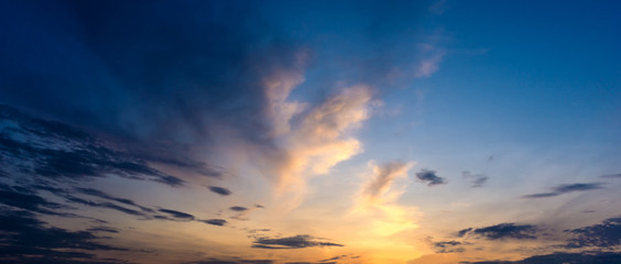 Fototapeta na wymiar Panorama twilight morning sky and cloud