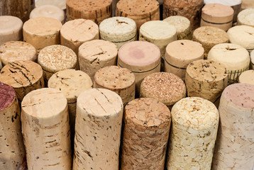Various wine corks closeup background