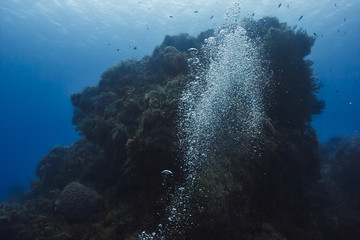 Scuba bubble underwater