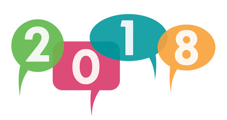 Sprechblasen bunt - 2018 Jahr