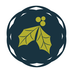 abstrakter Button - Mistel Zweig