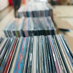 Sales of vinyl records in the music store