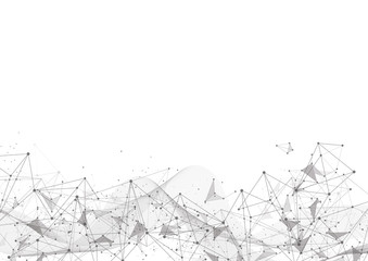 Abstract Polygonal Space Background with Connecting Dots and Lines. Vector Illustration