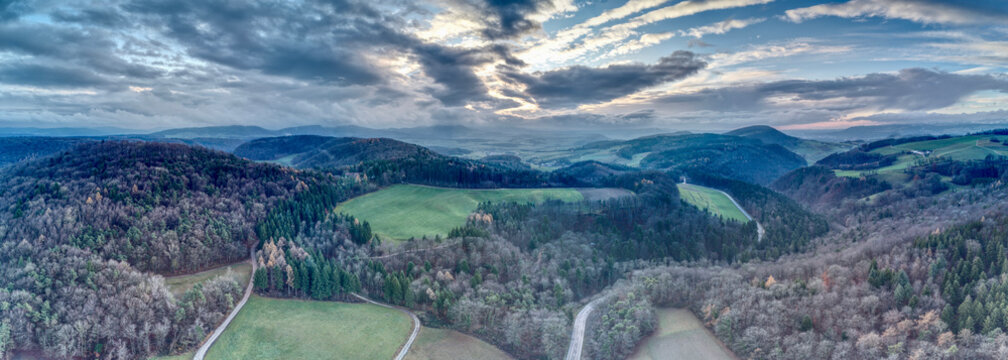 Panorama von der Ampferenh&ouml;che, Fricktal, Schweiz