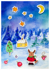 Drawing pictures elements of the New Year