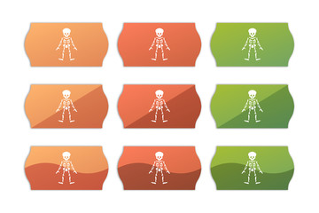 Sticker Set - Etikett Preisschild - Skelett - Körper