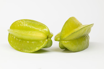 Star fruit Carambola with White background 