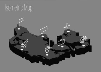Naklejka premium Map Denmark isometric concept.
