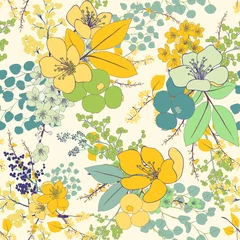 Foto op Canvas Bright Spring Vector Seamless Pattern © aniade